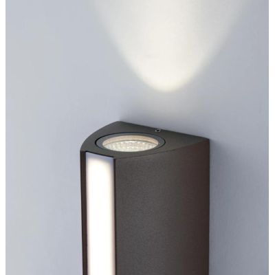 RAY APPLIQUE DA ESTERNO BIEMISSIONE DI LUCE IP54 LED 14W LUCE 3000K-4000K ANTRACITE E CORTEN