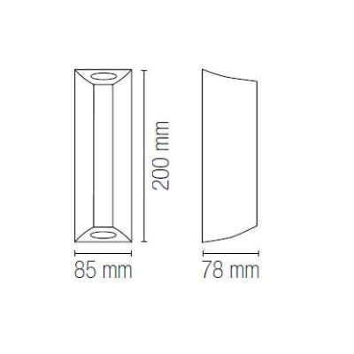 RAY APPLIQUE DA ESTERNO BIEMISSIONE DI LUCE IP54 LED 14W LUCE 3000K-4000K ANTRACITE E CORTEN