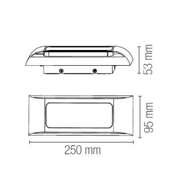 DESERT APPLIQUE DA ESTERNO CON BIEMISSIONE DI LUCE IP65 LED 12W LUCE 3000K-4000K 3 COLORI