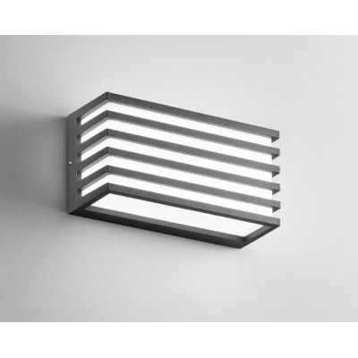 DUKROT APPLIQUE DA ESTERNO CON GRIGLIA IP54 LED 12W LUCE 3000K-4000K 3 COLORI MODERNA