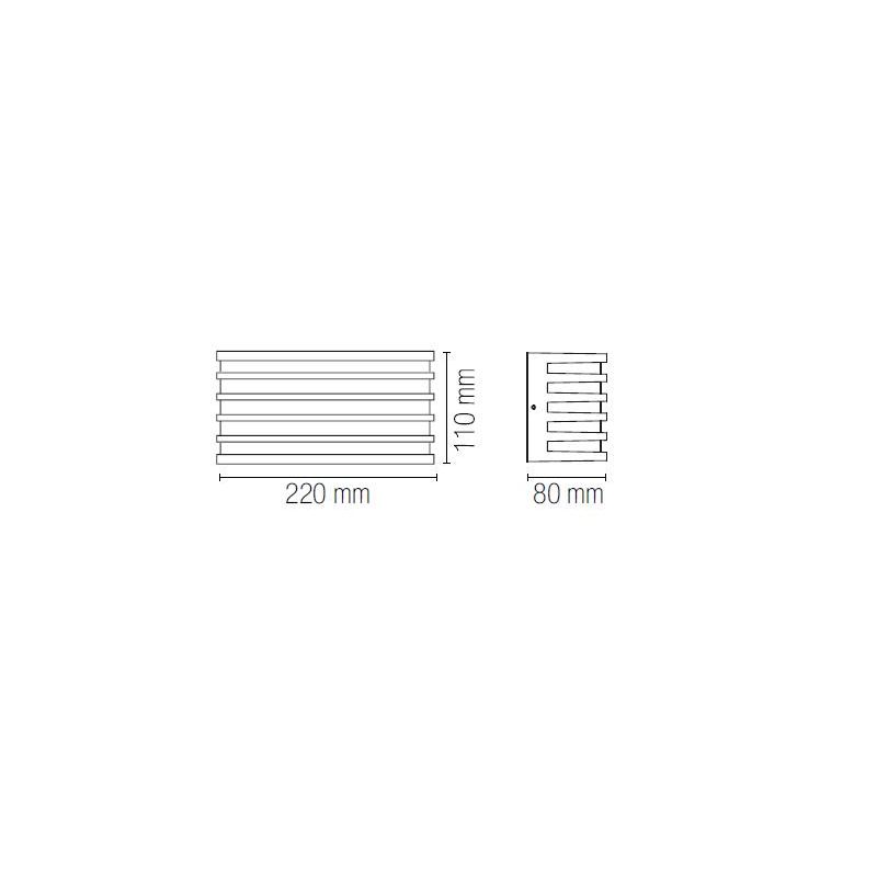 DUKROT APPLIQUE DA ESTERNO CON GRIGLIA IP54 LED 12W LUCE 3000K-4000K 3 COLORI MODERNA
