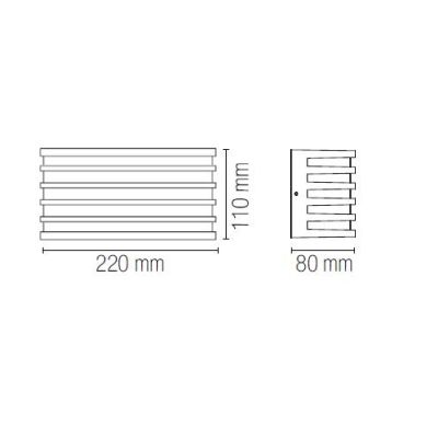 DUKROT APPLIQUE DA ESTERNO CON GRIGLIA IP54 LED 12W LUCE 3000K-4000K 3 COLORI MODERNA