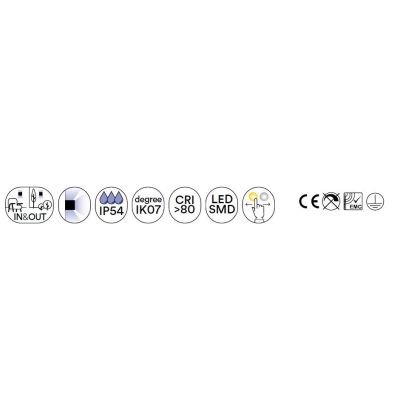 DUKROT APPLIQUE DA ESTERNO CON GRIGLIA IP54 LED 12W LUCE 3000K-4000K 3 COLORI MODERNA