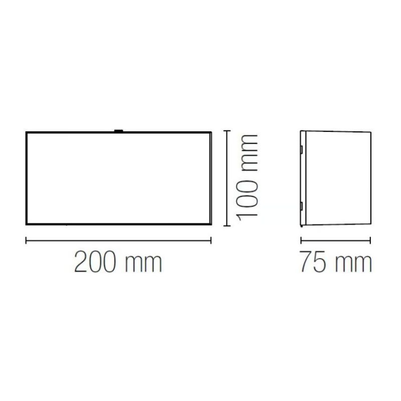 TOGO R PLAFONIERA APPLIQUE RETTANGOLARE 2 MISURE BIANCA IP65 LED INTEGRATO LUCE 3000K-4000K-6500K MODERNA