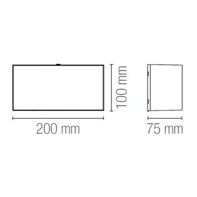 TOGO R PLAFONIERA APPLIQUE RETTANGOLARE 2 MISURE BIANCA IP65 LED INTEGRATO LUCE 3000K-4000K-6500K MODERNA