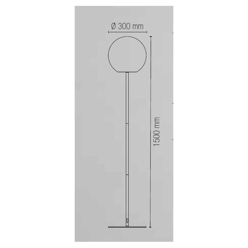 GECO PIANTANA DA ESTERNO H 150 CM IP65 METALLO BIANCO DIFFUSORE A SFERA D30 CM LAMPADINA ATTACCO E27