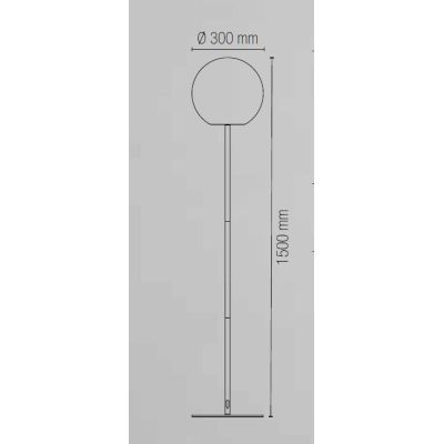 GECO PIANTANA DA ESTERNO H 150 CM IP65 METALLO BIANCO DIFFUSORE A SFERA D30 CM LAMPADINA ATTACCO E27