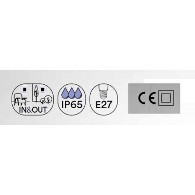 GECO PIANTANA DA ESTERNO H 150 CM IP65 METALLO BIANCO DIFFUSORE A SFERA D30 CM LAMPADINA ATTACCO E27