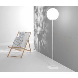 GECO PIANTANA DA ESTERNO H 150 CM IP65 METALLO BIANCO DIFFUSORE A SFERA D30 CM LAMPADINA ATTACCO E27