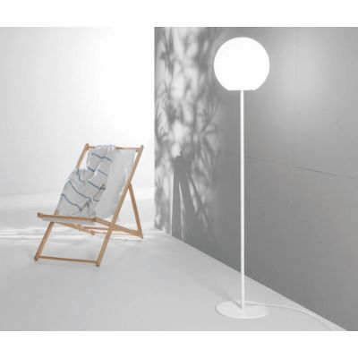 GECO PIANTANA DA ESTERNO H 150 CM IP65 METALLO BIANCO DIFFUSORE A SFERA D30 CM LAMPADINA ATTACCO E27