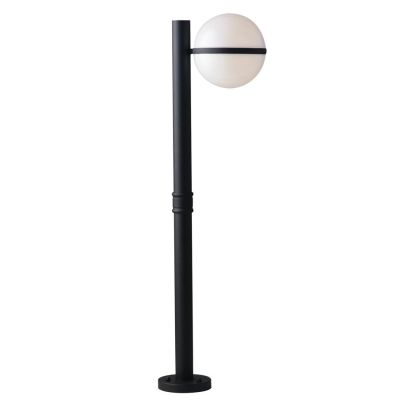 ORBIT PALO DA GIARDINO NERO H100 CM DIFFUSORE A SFERA BIANCA IP44 MODERNO LAMPADINA ATTACCO E27