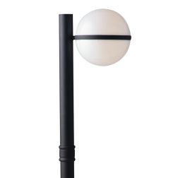 ORBIT PALO DA GIARDINO NERO H100 CM DIFFUSORE A SFERA BIANCA IP44 MODERNO LAMPADINA ATTACCO E27 2