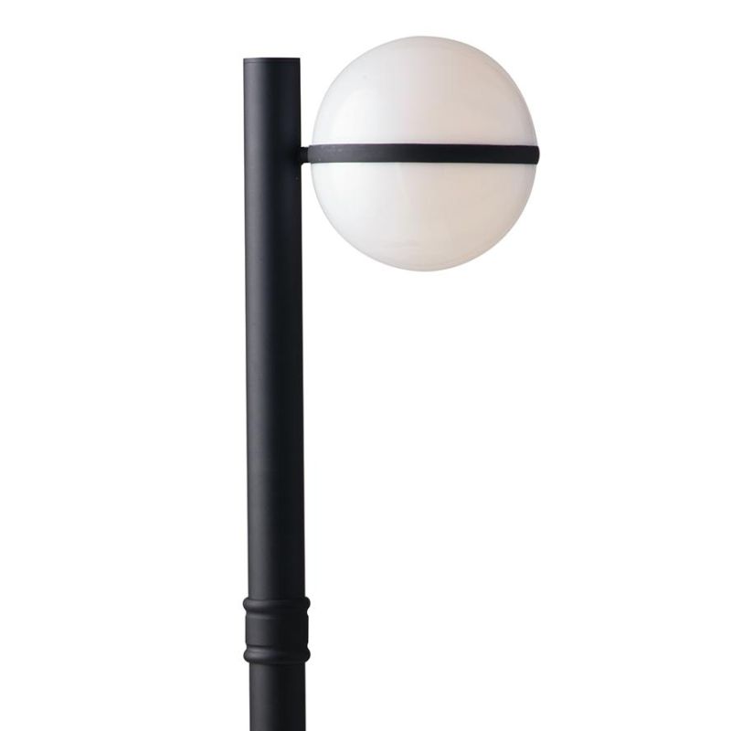 ORBIT PALO DA GIARDINO NERO H100 CM DIFFUSORE A SFERA BIANCA IP44 MODERNO LAMPADINA ATTACCO E27