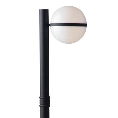 ORBIT PALO DA GIARDINO NERO H100 CM DIFFUSORE A SFERA BIANCA IP44 MODERNO LAMPADINA ATTACCO E27