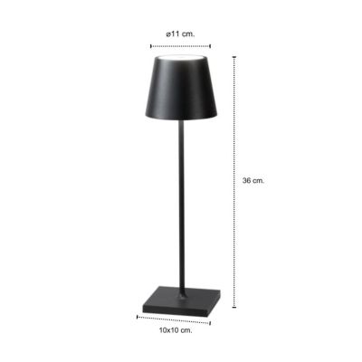 LAMPADA DA TAVOLO H36 CM IP54 CON BATTERIA RICARICABILE TOUCH DIMMER LED 2,2W LUCE 3000K 4 COLORI