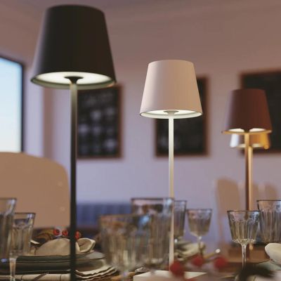 LAMPADA DA TAVOLO H36 CM IP54 CON BATTERIA RICARICABILE TOUCH DIMMER LED 2,2W LUCE 3000K 4 COLORI