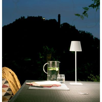 LAMPADA DA TAVOLO H36 CM IP54 CON BATTERIA RICARICABILE TOUCH DIMMER LED 2,2W LUCE 3000K 4 COLORI