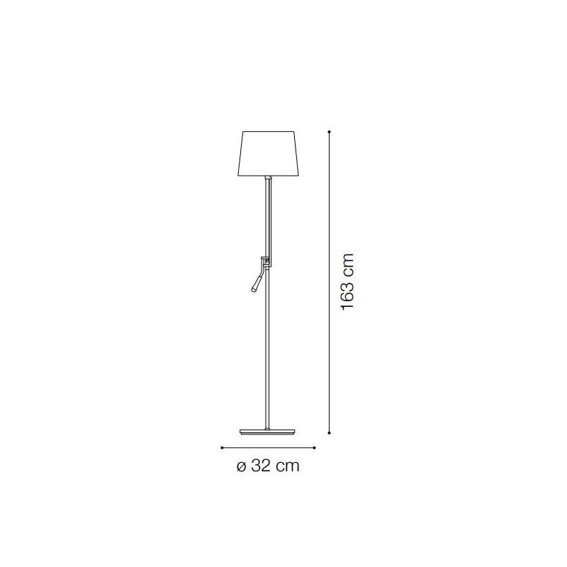 PIANTANA MODERNA SNODATA REGOLABILE IN ALTEZZA IN METALLO CON FINITURA NICKEL E PARALUME BIANCO CRISTALENSI - Cristalensi Shop O