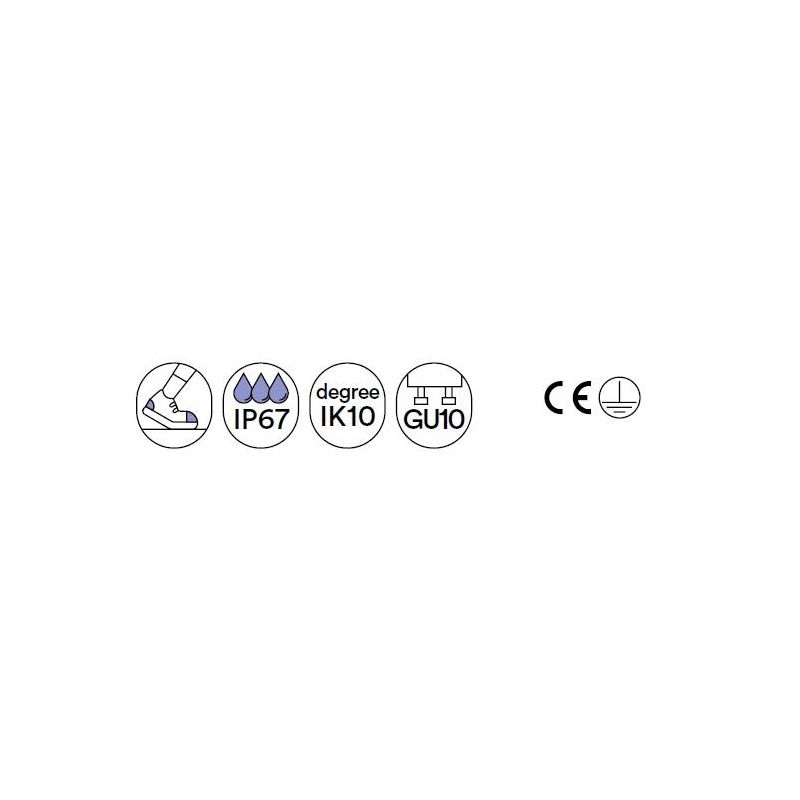 HUMMER R4 FARETTO CARRABILE DA INCASSO 4 LUCI ROTONDO IP67 IN ACCIAIO 3 COLORI LAMPADINA ATTACCO GU10