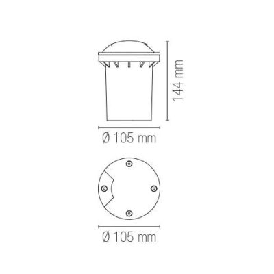 HUMMER R4 FARETTO CARRABILE DA INCASSO 4 LUCI ROTONDO IP67 IN ACCIAIO 3 COLORI LAMPADINA ATTACCO GU10
