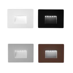 STRATOS SEGNAPASSO RETTANGOLARE 4 COLORI IP65 LED 3W LUCE 3000K-4000K-6000K PER SCATOLA 503