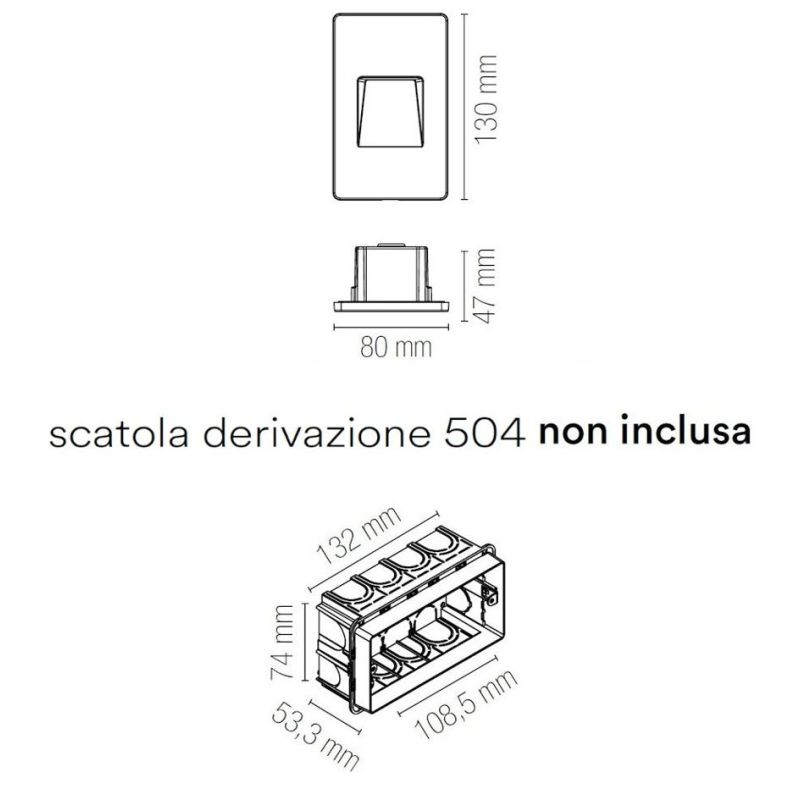 STRATOS SEGNAPASSO VERTICALE 4 COLORI IP65 LED 3W LUCE 3000K-4000K-6000K PER SCATOLA 504