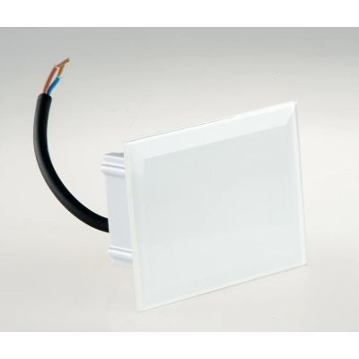 SEGNAPASSO DA INCASSO IN ALLUMINIO DIFFUSORE IN VETRO IP65 LED 3W LUCE 3000K-4000K-5500K PER SCATOLA 503