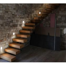 SEGNAPASSO DA INCASSO IN ALLUMINIO DIFFUSORE IN VETRO IP65 LED 3W LUCE 3000K-4000K-5500K PER SCATOLA 503 2