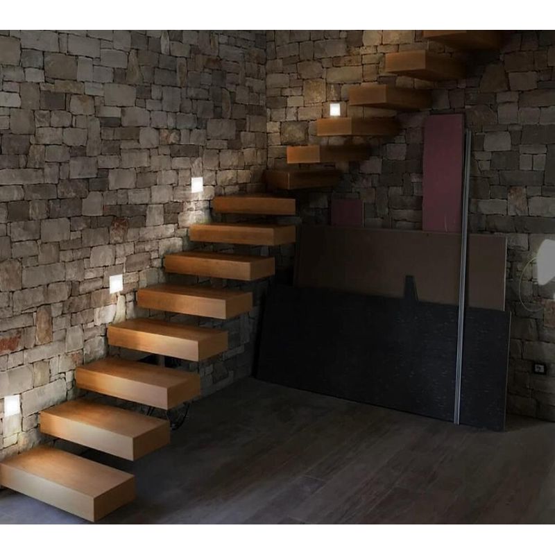 SEGNAPASSO DA INCASSO IN ALLUMINIO DIFFUSORE IN VETRO IP65 LED 3W LUCE 3000K-4000K-5500K PER SCATOLA 503