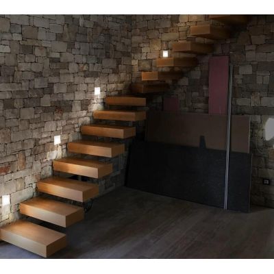 SEGNAPASSO DA INCASSO IN ALLUMINIO DIFFUSORE IN VETRO IP65 LED 3W LUCE 3000K-4000K-5500K PER SCATOLA 503