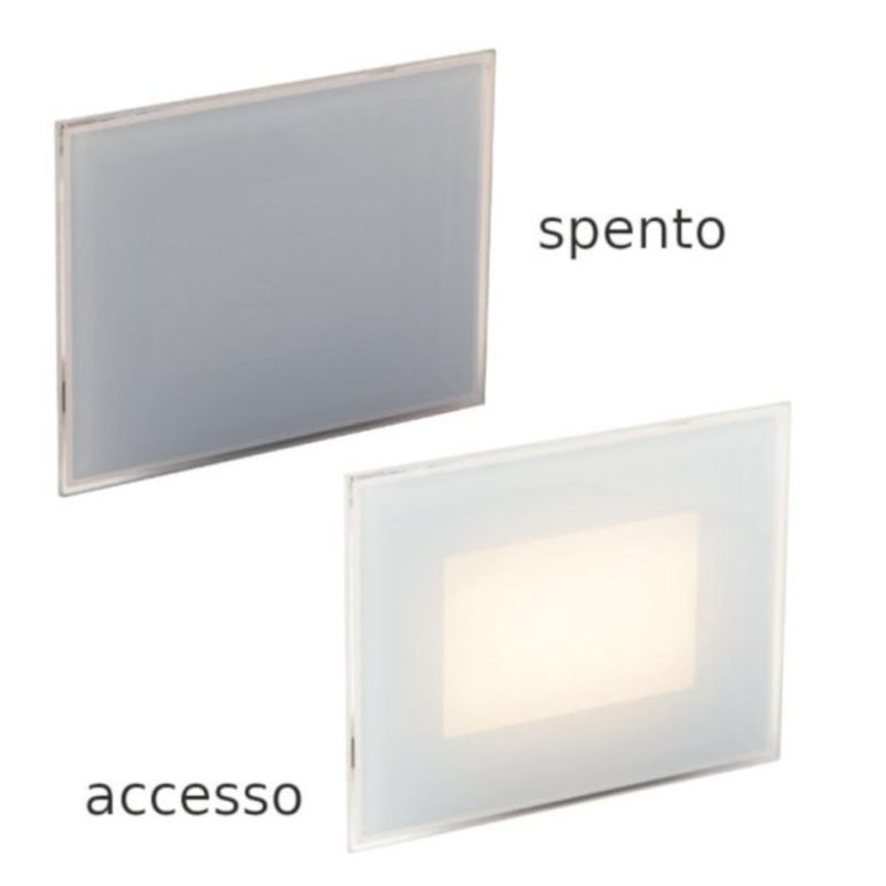 SEGNAPASSO DA INCASSO IN ALLUMINIO DIFFUSORE IN VETRO IP65 LED 3W LUCE 3000K-4000K-5500K PER SCATOLA 503
