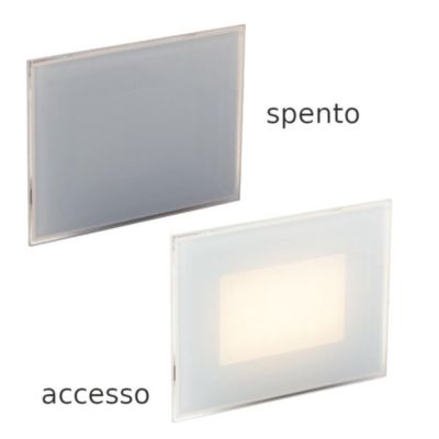 SEGNAPASSO DA INCASSO IN ALLUMINIO DIFFUSORE IN VETRO IP65 LED 3W LUCE 3000K-4000K-5500K PER SCATOLA 503