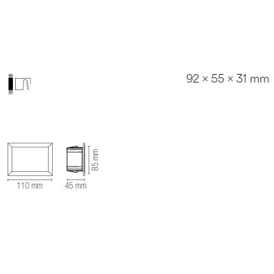 SEGNAPASSO DA INCASSO IN ALLUMINIO DIFFUSORE IN VETRO IP65 LED 3W LUCE 3000K-4000K-5500K PER SCATOLA 503