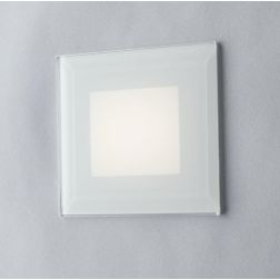 SEGNAPASSO DA INCASSO IN ALLUMINIO DIFFUSORE IN VETRO IP65 LED 3W LUCE 3000K-4000K-5500K PER SCATOLA 503