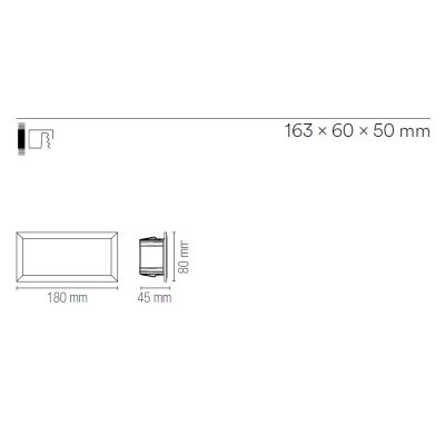 SEGNAPASSO DA INCASSO IN ALLUMINIO DIFFUSORE IN VETRO IP65 LED 5W LUCE 3000K-4000K-5500K PER SCATOLA 506L