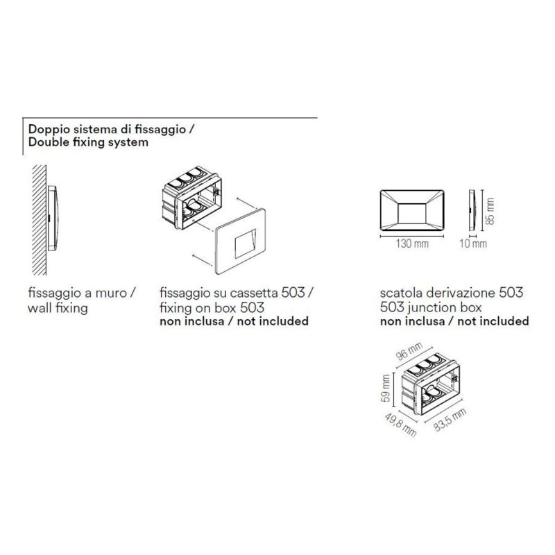 BREEN SEGNAPASSO DA INCASSO 3 COLORI IP65 LED 3W LUCE 3000K-3500K-4000K PER SCATOLA 503