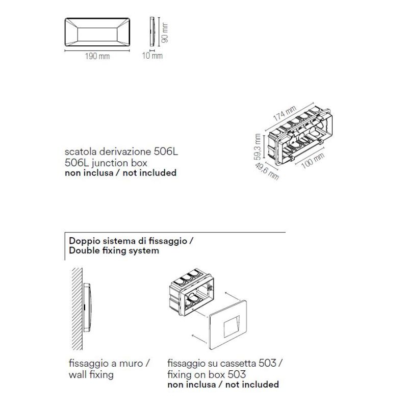 BREEN SEGNAPASSO DA INCASSO 3 COLORI IP65 LED 4W LUCE 3000K-3500K-4000K PER SCATOLA 506L