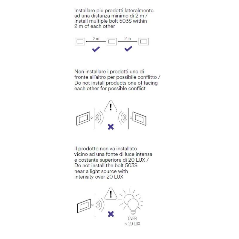 BOLT SEGNAPASSO DA INCASSO IP65 SENSORE MOVIMENTO E CREPUSCOLARE LED 3W LUCE 4000K PER SCATOLA 503