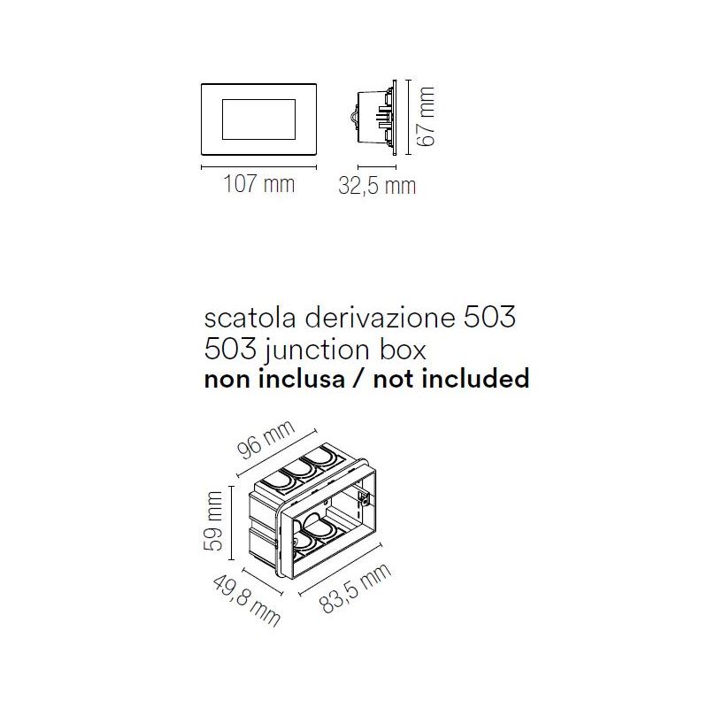 BOLT SEGNAPASSO DA INCASSO IP65 LED 3W LUCE CCT 3000K-4000K-6500K PER SCATOLA 503