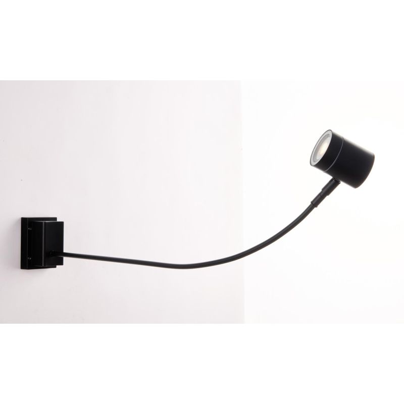 BANNER APPLIQUE ORIENTABILE DA ESTERNO PER INSEGNE O FACCIATE IP55 NERA LAMPADINA GU10