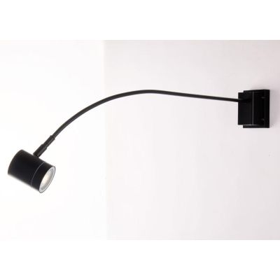 BANNER APPLIQUE ORIENTABILE DA ESTERNO PER INSEGNE O FACCIATE IP55 NERA LAMPADINA GU10
