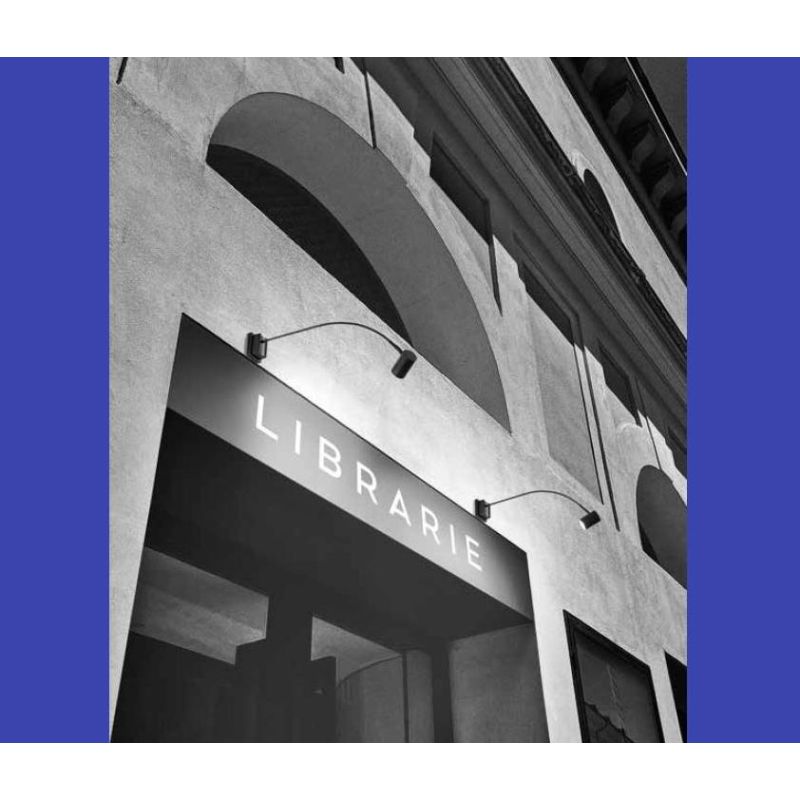 BANNER APPLIQUE ORIENTABILE DA ESTERNO PER INSEGNE O FACCIATE IP55 NERA LAMPADINA GU10