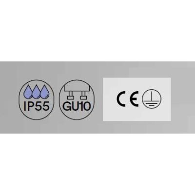 BANNER APPLIQUE ORIENTABILE DA ESTERNO PER INSEGNE O FACCIATE IP55 NERA LAMPADINA GU10