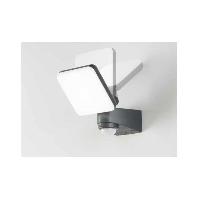 SAT 10 PROIETTORE FARO 1 LUCE ORIENTABILE CON SENSORE MOVIMENTO E CREPUSCOLARE LED 10W IP54 ANTRACITE
