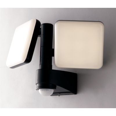 SAT 20 PROIETTORE FARO 2 LUCI ORIENTABILI CON SENSORE MOVIMENTO E CREPUSCOLARE LED 20W IP54 ANTRACITE