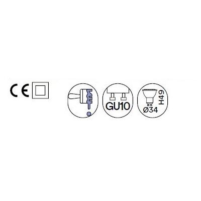 HIVE INCASSO RETTANGOLARE A 4 LUCI IN GESSO VERNICIABILE MODERNO CON LAMPADINE MINI GU10