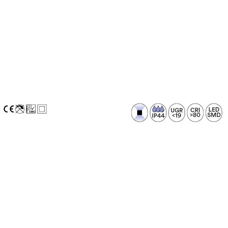 AQA APPLIQUE DA SPECCHIO FINITURA CROMO IP44 LED 8W LUCE 4000K BIEMISSIONE LARGHEZZA CM 30 MODERNA