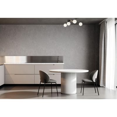 KIKA PLAFONIERA 4 LUCI IN METALLO NERO CON SFERE BIANCO LATTE MODERNA LAMPADINE ATTACCO G9