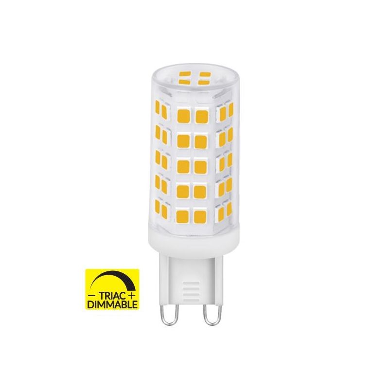 LAMPADINA LED DIMMERABILE ATTACCO G9 4W LUCE 3000K E 4000K MISURE MM 18X54 IN CERAMICA