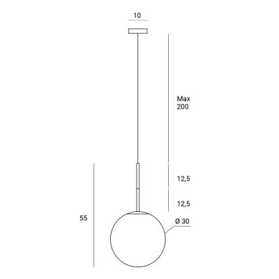 JUGEN SOSPENSIONE SINGOLA CON VETRO A SFERA BIANCO LATTE MONTATURA IN 2 COLORI MODERNA LAMPADINA E27